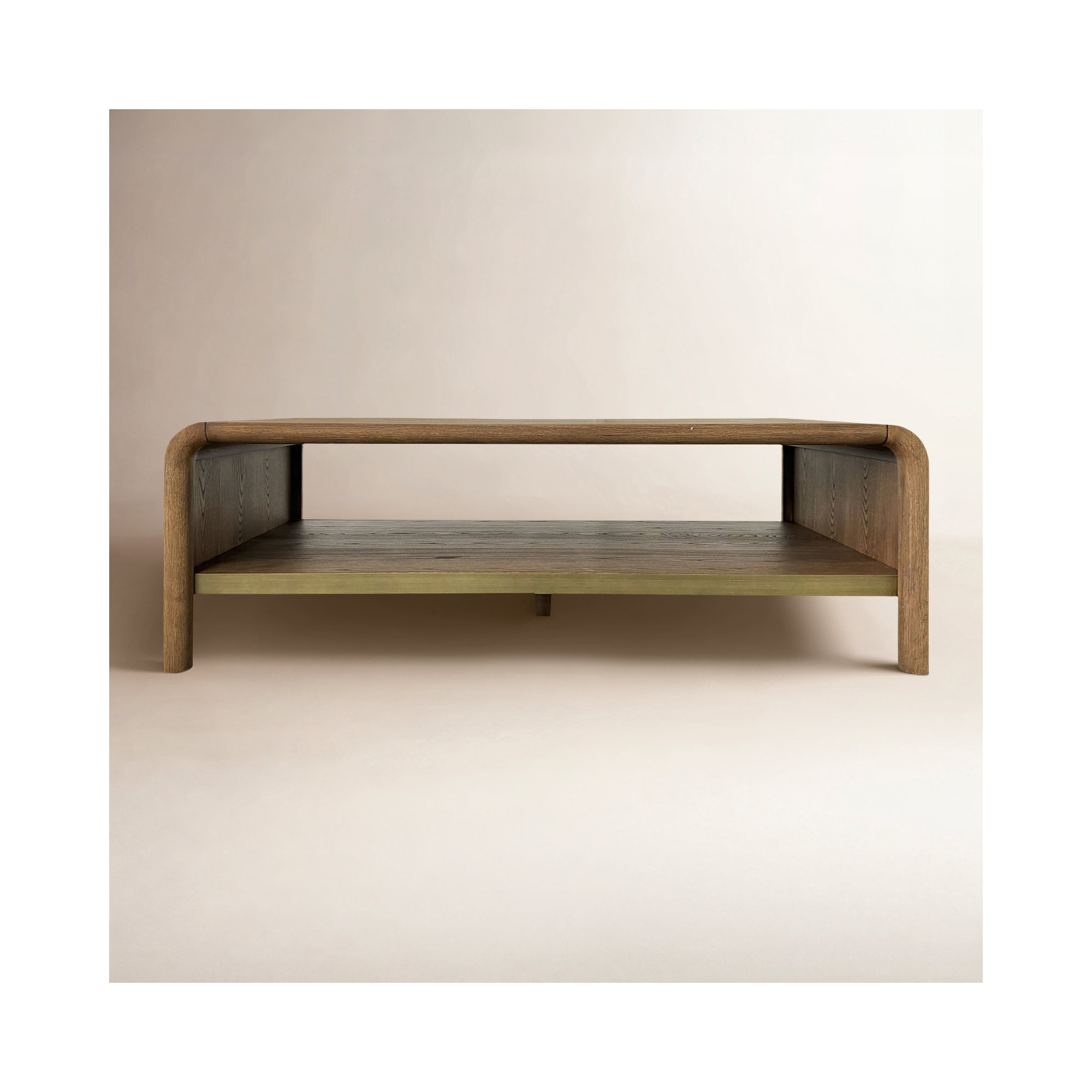 Amy Aurora Waterfall Wood Cocktail Table, Latte