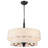 5 Light 21.26" Two Tiered Drum Chandelier With Fabric Shade For Dining Room Bedroom Kitchen Island Living Room Hallway-273787090