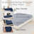 Diamond-patterned ultrasonic waterproof quilted fitted sheet, navy blue, Queen size-119666447-123492190