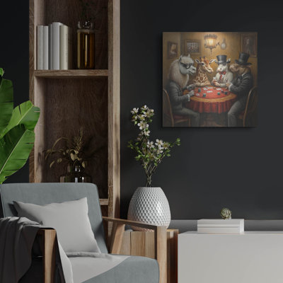 'Poker On Noah's Arc' by Rich Monet Metal Wall Art