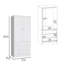 Armoire H 71 po, avec 2 portes, 3 tiroirs et 1 barre à vêtements, blanc-1037500247