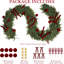 9 FT Pre-Lit Cedar Christmas Garland with Ornaments, for double doors, porch columns, mantels, windows, and entryways