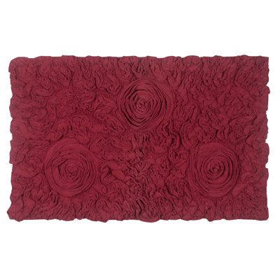 Schoenberger Floral Design Cotton Bath Rug