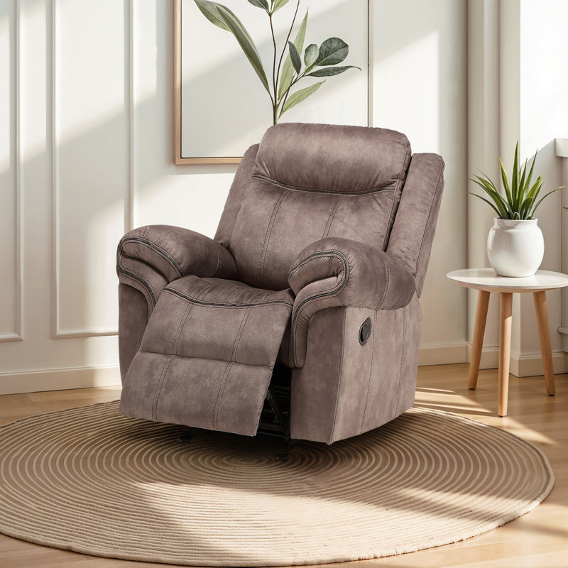 Garrett Two Tone Chocolate Velvet Motion Glider Recliner