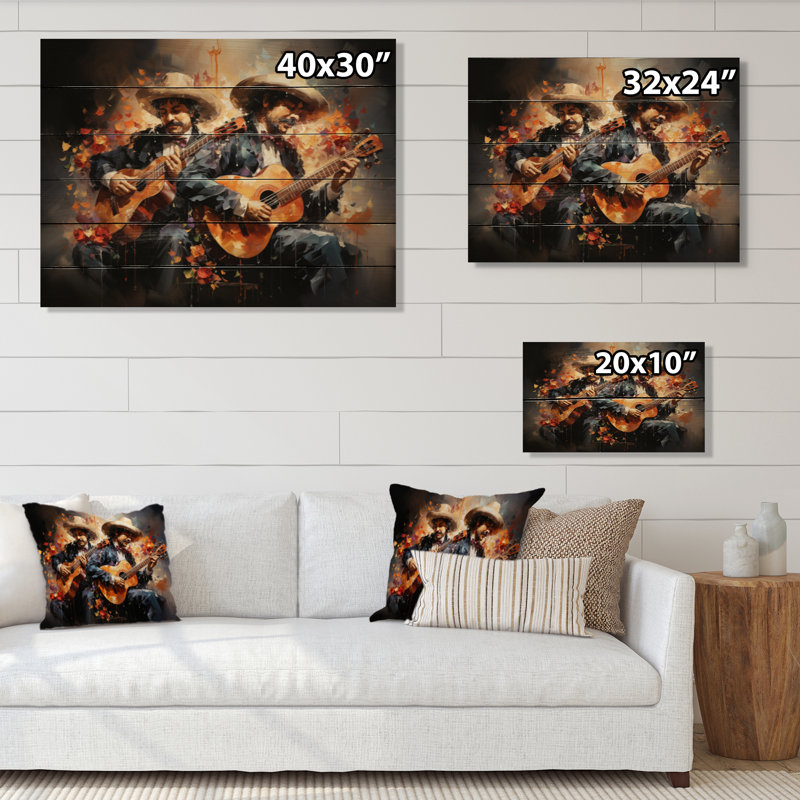 " Mexico Mariachi Melody Musical IV ", 30" H x 40" W x 0.78" D