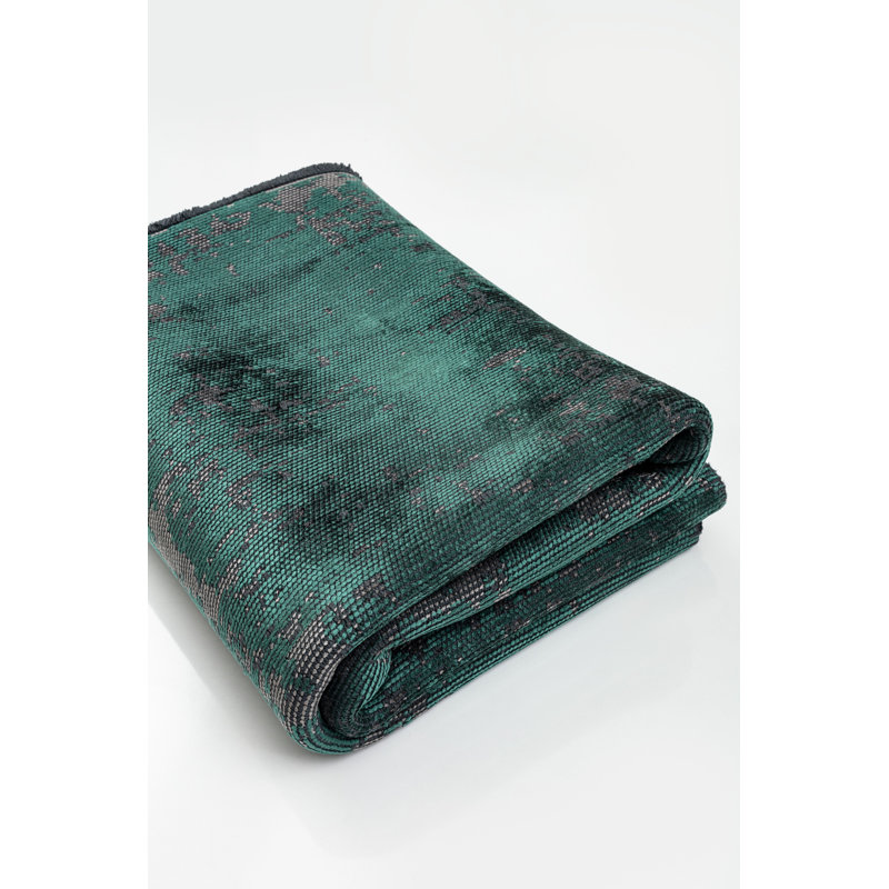 Rapture Teal/Gray Abstract Luxury Area Rug, Rectangle 7'10" x 11'2"