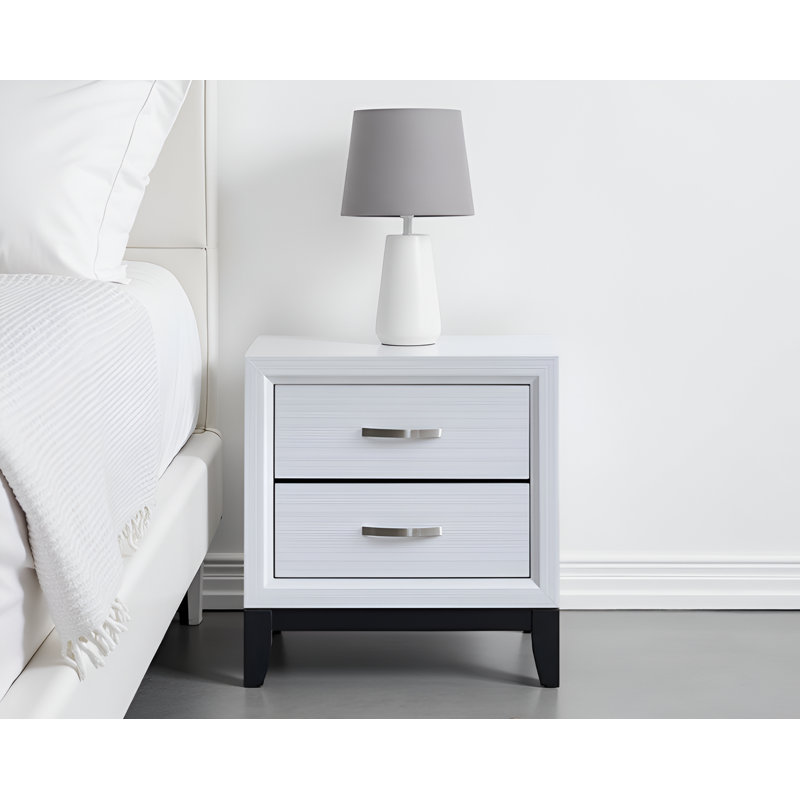 Table de chevet blanche Gatton, Blanc