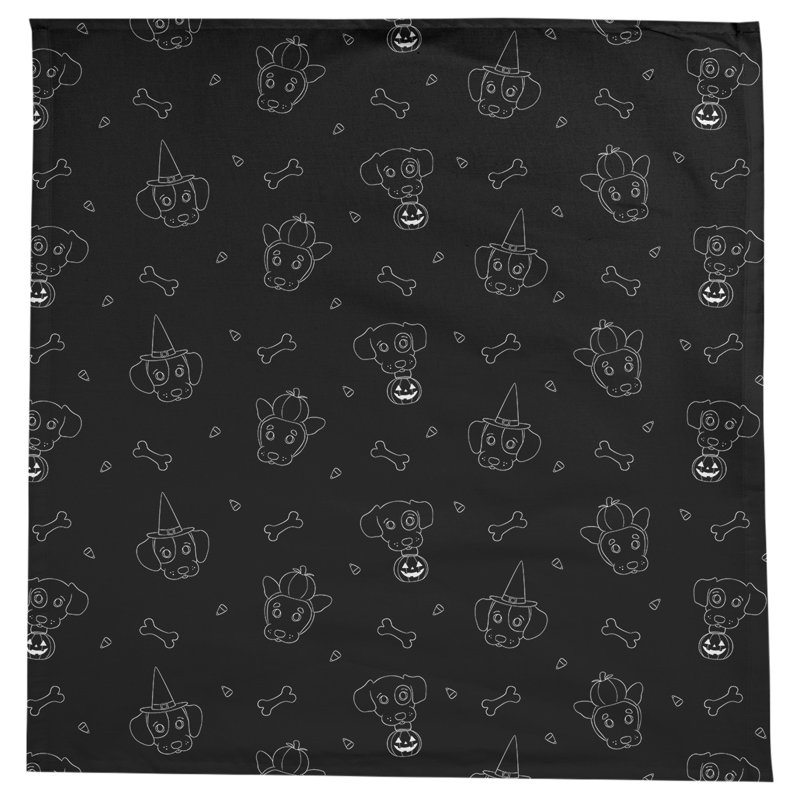 Festive Hol Tablecloth, 58" L x 58" W, Black/White