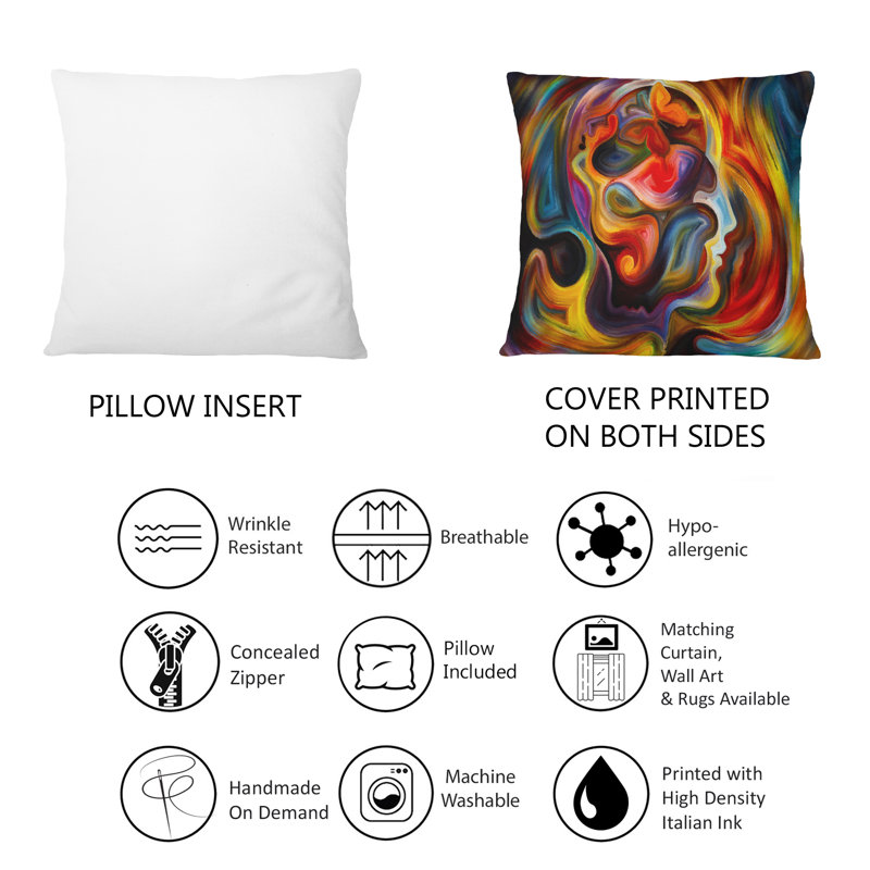Coussin décoratif à imprimé moderne Face Face