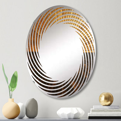 Bronze brillant Symetry IV - Miroir mural en spirale MIR105894 O