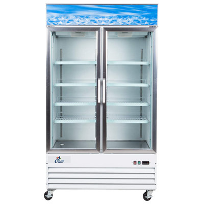 Cooler Depot 54'' W Freestanding 100 Cans (12 oz.) 45 Cubic Feet Beverage Cooler with Glass Door