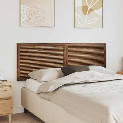 vidaXL Headboard Wall-mounted Natural Solid Teak Wood Bedroom Wall-Mounted