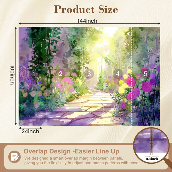 Red Barrel Studio Peel and Stick Wallpaper Pastel Floral Watercolor ...