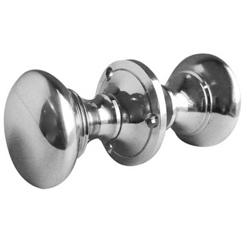 Passage Knobset, Polished Chrome