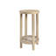 Table d'appoint ronde de 15 po de diamètre et de 28 po de hauteur, plateau en placage de frêne, pieds en bois massif au fini blé récupéré, tablette inférieure en canne pour le décor du salon, pieds à assembler requis, rangement
