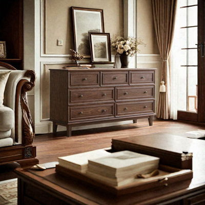 Commode d'appoint en bois massif style rétro