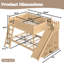 Lit superposé en bois peu encombrant avec glissade, tablettes de rangement et échelle Cavero-128988943