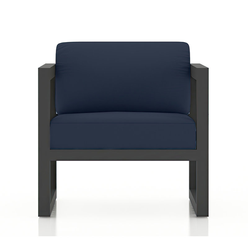 Avion Patio Chair with Sunbrella Cushions, Spectrum Indigo Sunbrella®, Slate