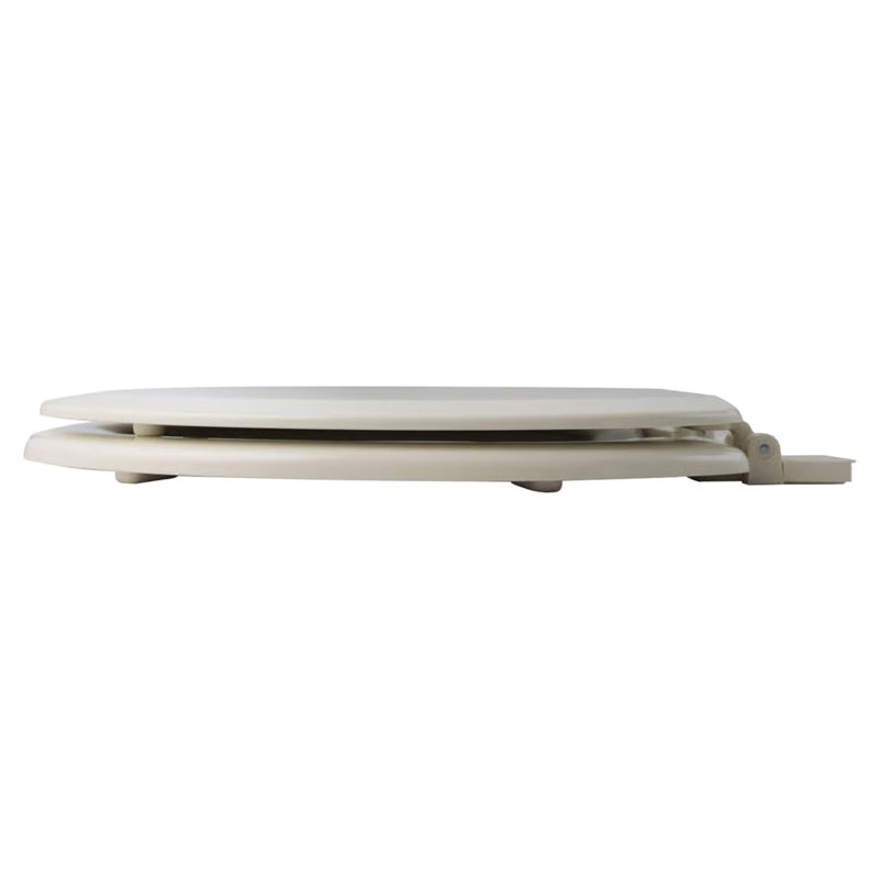 Oakbrook Collection Laurel Elongated Bone Wood Toilet Seat, Bone
