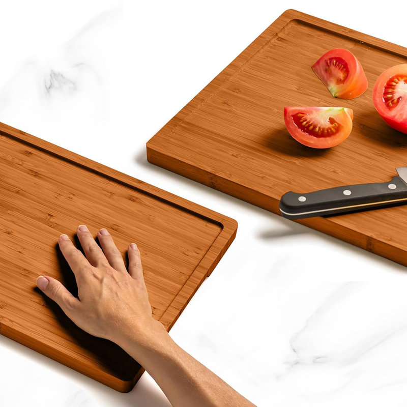 1 Pack Bamboo Cutting Board for Kitchen, Brown