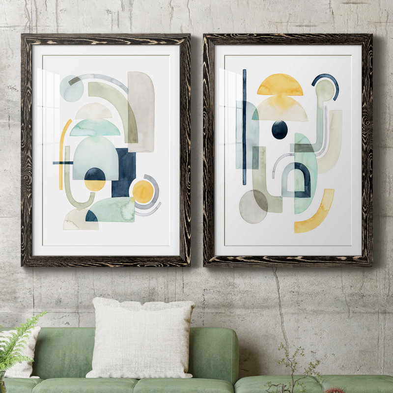 Plan European Shift I - Ensemble de 2 reproductions d'art sur papier encadrées, H 43,5 po x l 31,5 po x P 1 po
