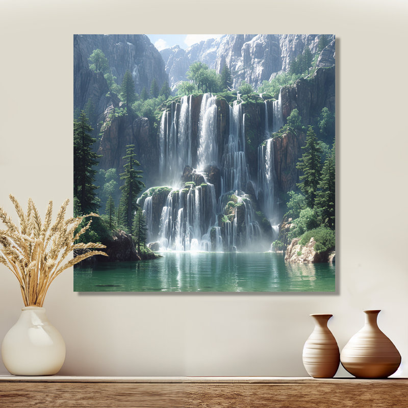 Claypoole - cascade, art mural, H 30 po x l 30 po x P 1 po, Métal