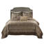 Couvre-lit réversible pour grand lit - brun / or Comprend un couvre-lit, 2 taies décoratives et des coussins décoratifs. Fabriqué de qualité supérieure pour une durabilité de luxe. Présente des feuilles, des rayures, des motifs. Orné de coutures.