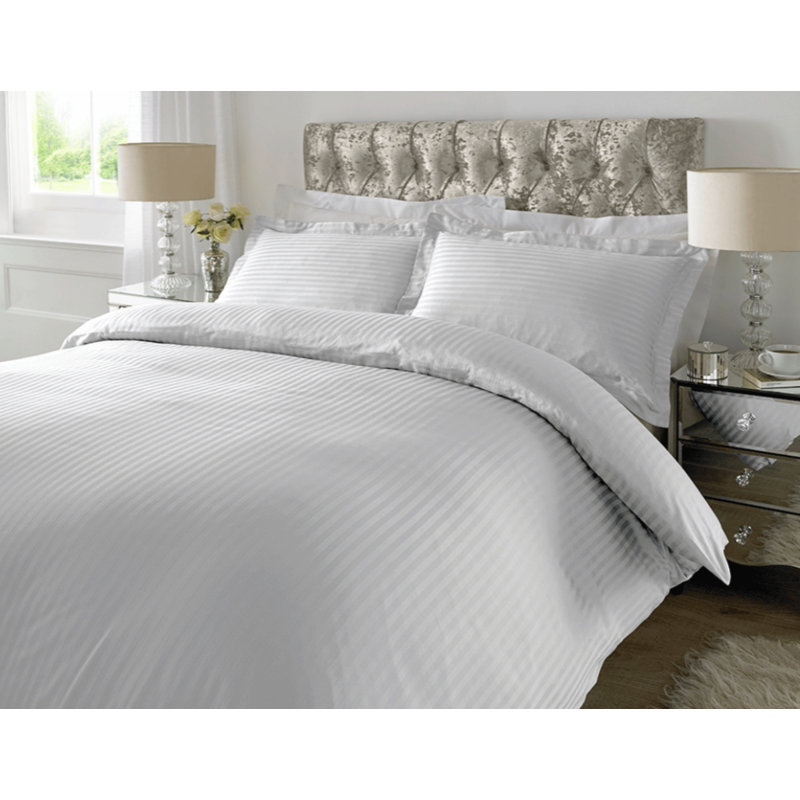 Ensemble de draps pour chambre d'amis 4 pièces 100% coton, Ensemble de draps pour lit double + un drap-housse, Blanc