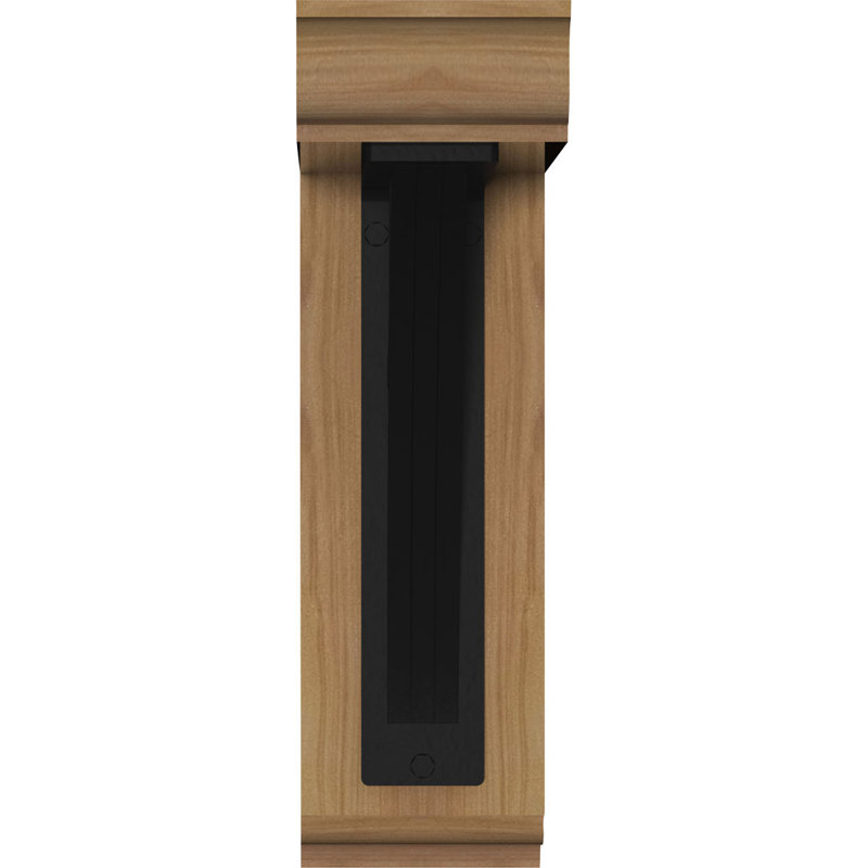 Triple support de fer Galveston, H 14 po x P 11 1/2 po, Cèdre rouge de l'Ouest l 3 1/2 po x T 2 po (lisse