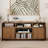 63 Inch Long Fluted Tv Stand For 65 70 75 Inch Tv,  Mid Century Modern Entertainment Center With Storage,  Adjustable Shelves, Sliding Doors-1113670426