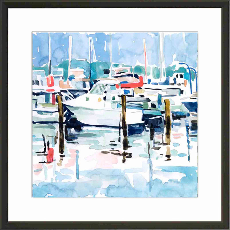 «Marina I» par Emma Scarvey - peinture encadrée, H 48 po x l 32 po, Noir