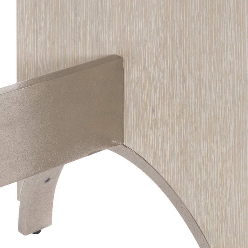 Solaria 60'' Beige Solid Wood & Metal Console Table with Faux Stone Top