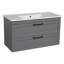 Meuble-lavabo mural moderne avec lavabo | Collection Palm Beach Grey Matte | Panneau de fibres à densité moyenne non toxique 34 po Collection simple 40 po