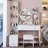 17" Round LED Lighted Vanity Table Set with Stool, Touch 3 Color Mirror, Multi-Layer Storage for Small Spaces