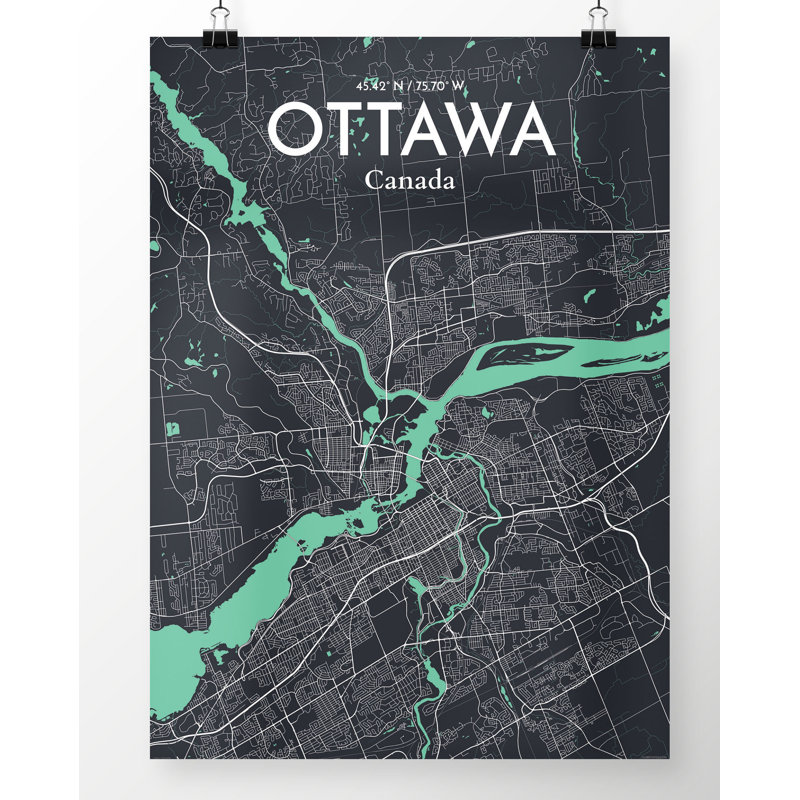 « ottawa city map », impression, H 27,6 po x l 19,7 po