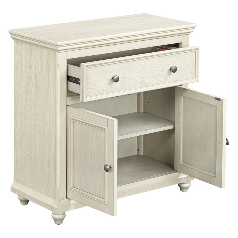 Commode 2 tiroirs Carl, Creme