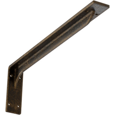 2"W x 20"D x 6 1/2"H Embrey Steel Bracket, Antiqued Brass