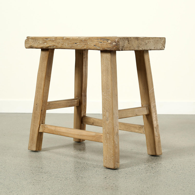 Approx. 22-26" Wide 14-16" Deep Vintage Accent Table with Unique Top Weathered Natural