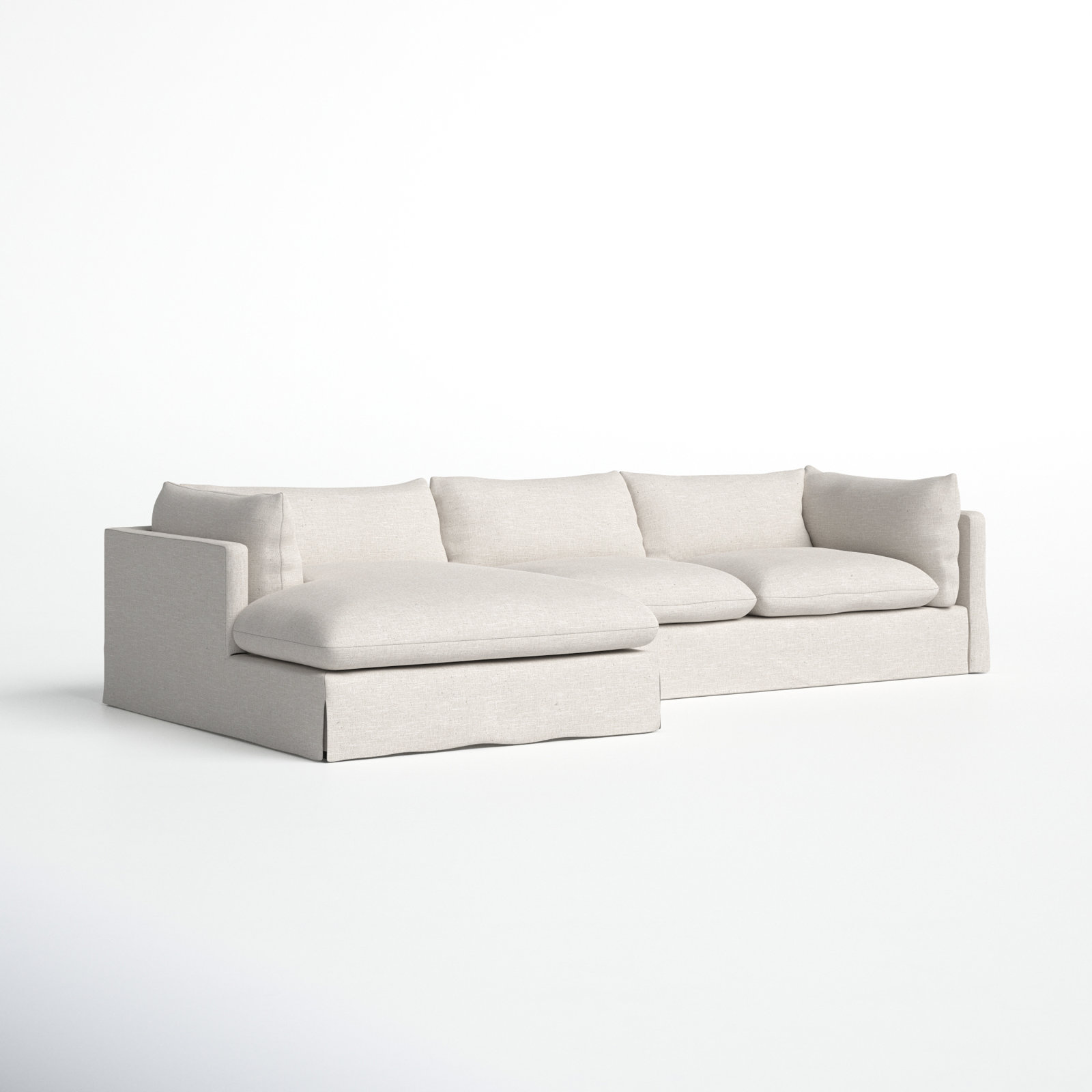Zuri Reversible Sofa and Chaise, Left Hand Facing, Bennett Moon Polyester Blend, 31.5" H x 133" W x 67" D