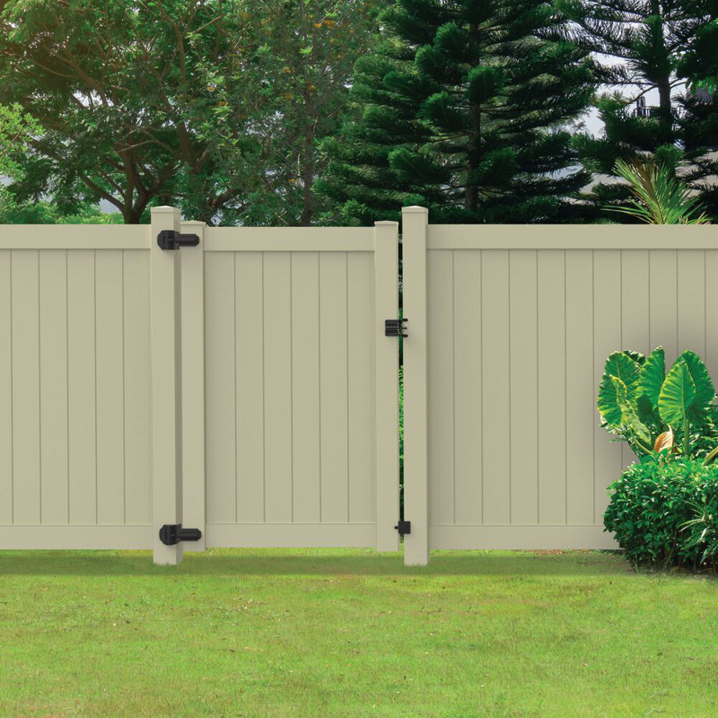 Barrette Outdoor Living 5 in. x 5 in. x 7 ft. Sand Vinyl Routed Fence End/Gate Post