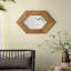 Miroir hexagonal 18,5 "x 18,5" avec cadre en bois naturel, décoration murale-1555193605