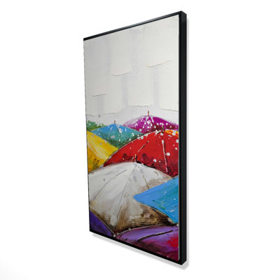 Colorful Umbrellas Print On Canvas