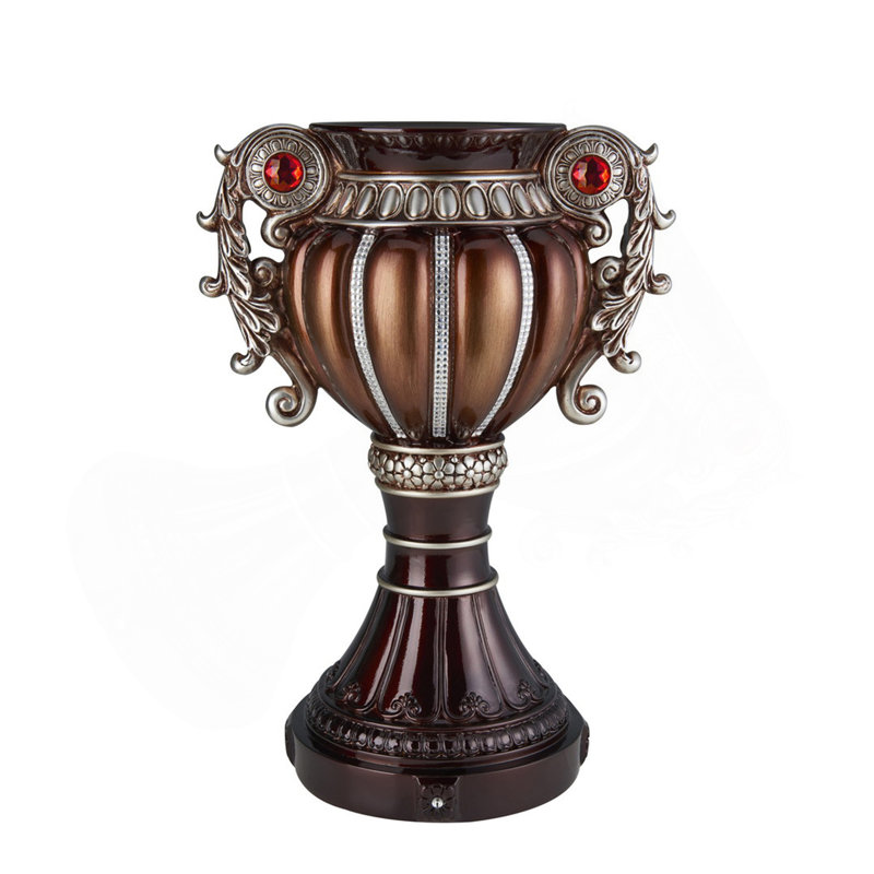Vase décoratif 17,5 "Delicata" en bronze avec accents argentés