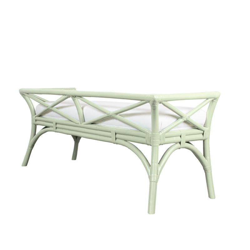 Wicker Bench, Celery Green