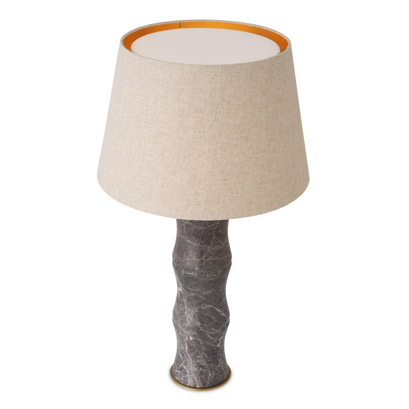 Bonny Metal Table Lamp, Gray/Antique Brass