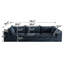 Siège bleu en velours côtelé de 118,2 po de profondeur avec coussin amovible de 118,2 po, aucun assemblage requis, idéal pour le salon, la chambre à coucher, un appartement de conférence - conception à double couche, luxe rembourré de plumes, support en éponge,-995466940