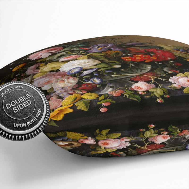 Still Life With Flowers And Fruit Vol.12 Floral Square Throw Cushion, 55cm H x 55cm W x 20cm D