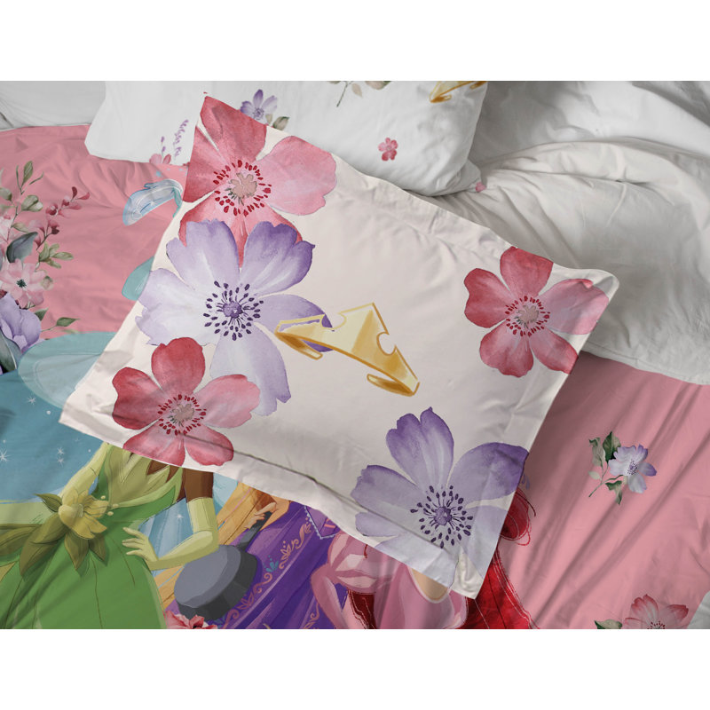 Joli ensemble de princesse Disney avec taie décorative, Édredon double + 6 pièces supplémentaires