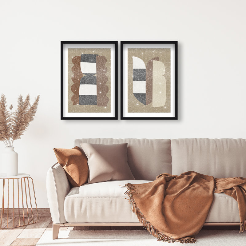 Puzzle Catcher Set Shadowbox Abstract Print by Oliver Gal, Black Frame, 10 x 15, 21.5"H x 31.5"W, Black Shadowbox