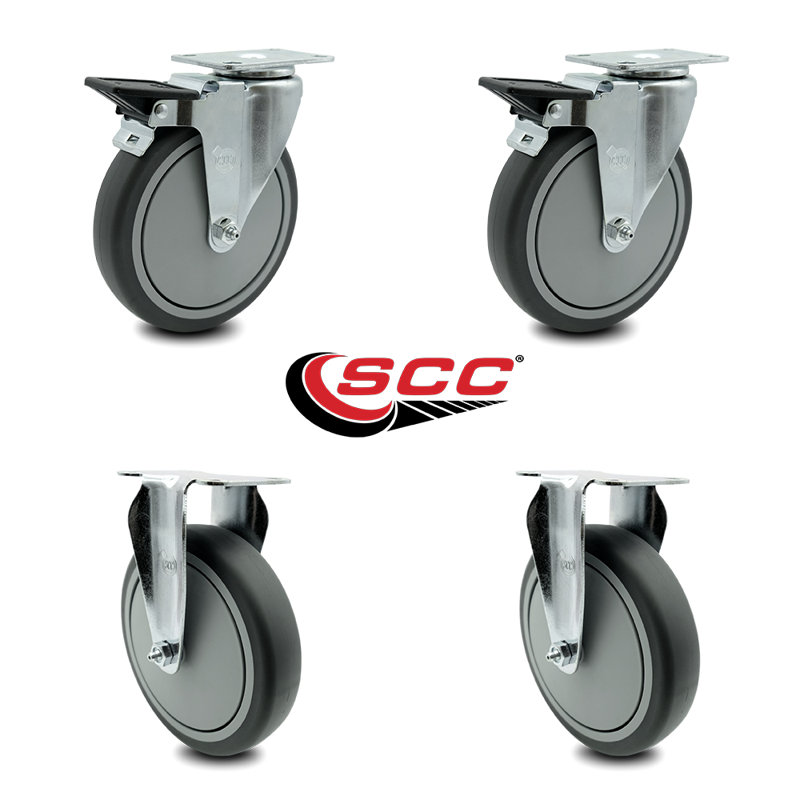 4-Piece Thermoplastic Rubber Caster Set